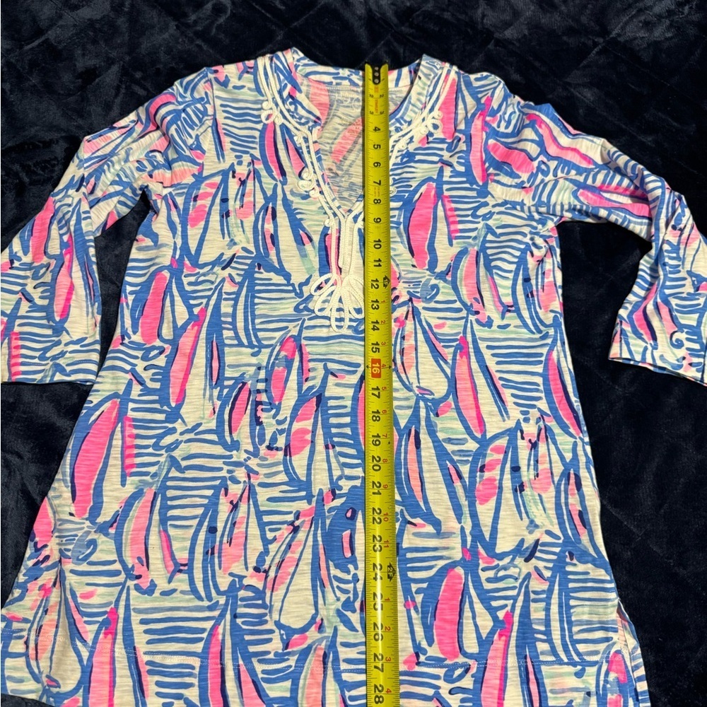 Lilly Pulitzer Blue and Pink Cotton Top - Picture 9 of 11